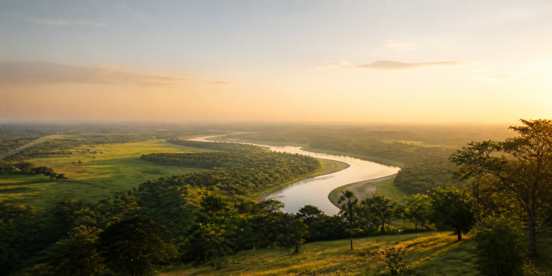 Paisaje de los Llanos colombianos al amanecer